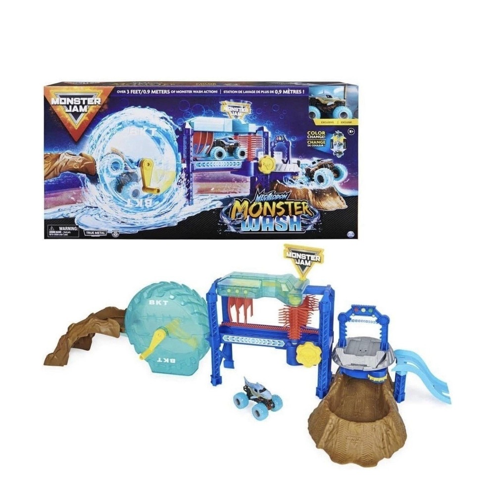 Monster Jam Megalodon Monster Wash Playset with Color Change 1:64 Truck NEW - Picture 3 of 3